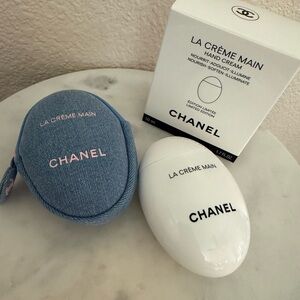 CHANEL La Crème Main Hand Cream with Blue Denim Pouch